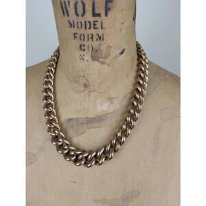 1980's chunky gp curb link necklace